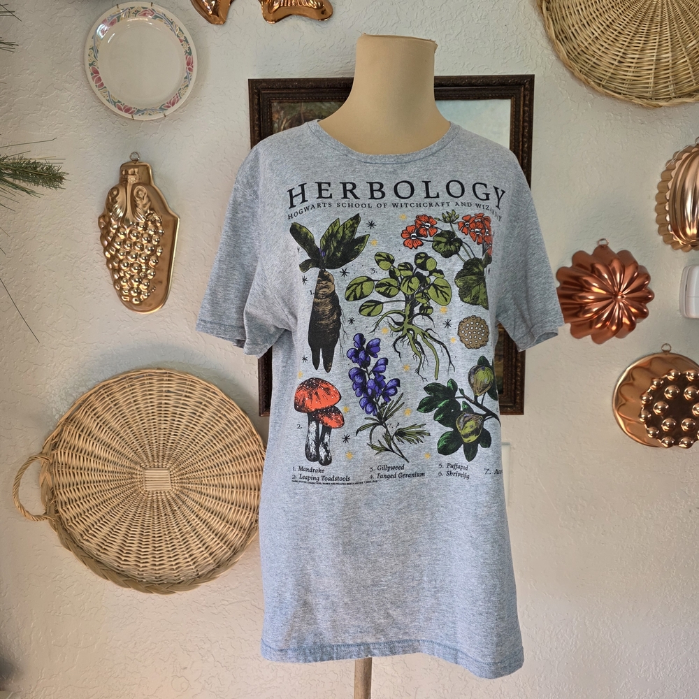 Harry Potter Official Herbology Botanical Magical Hogwarts Graphic Tee Shirt